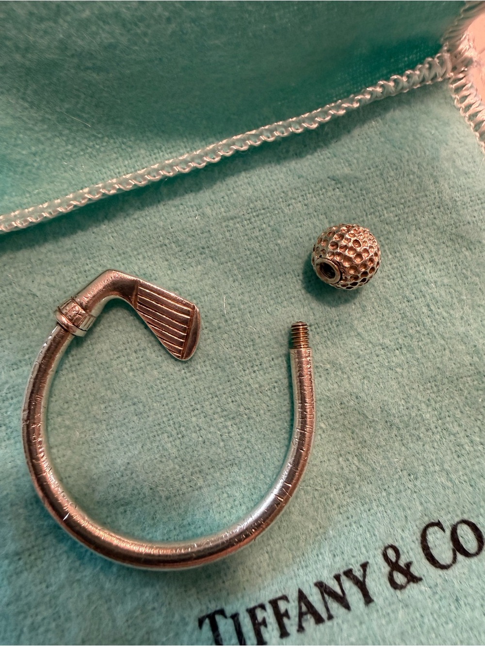 Tiffany & Co. Sterling Silver Golf Key Ring Keychain - Picture 4 of 4
